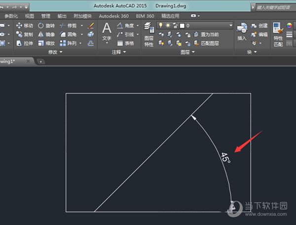 AutoCAD2015怎么画角度 画直线角度怎么输入