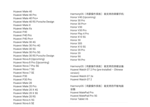 鸿蒙手机上线时间 鸿蒙系统支持哪些手机2021最新汇总