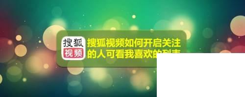 搜狐视频如何开启关注的人可看我喜欢的列表