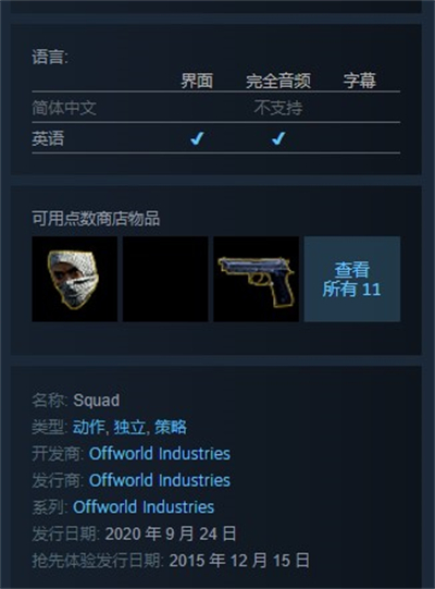 战术小队有中文吗 steam战术小队有中文吗介绍