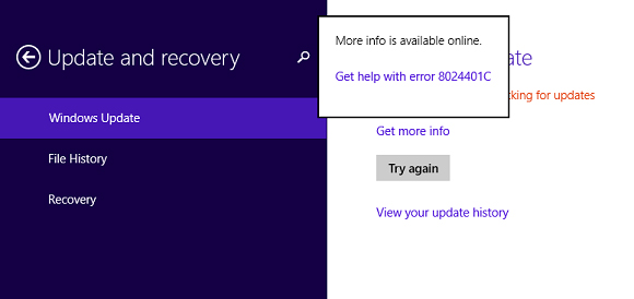 win8系统更新错误代码8024401c的解决方法