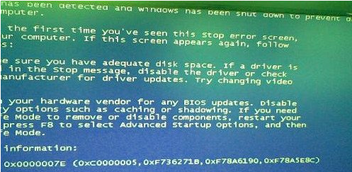 大地win7开机蓝屏代码0x0000007e该如何处理