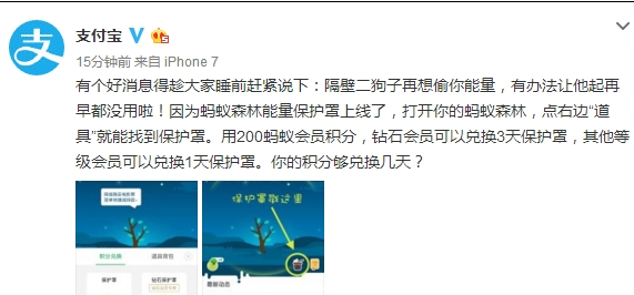 蚂蚁森林保护罩在哪 蚂蚁森林保护罩怎么用