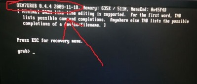 系统重装后黑屏提示OEM7grub 0.4.4怎么办