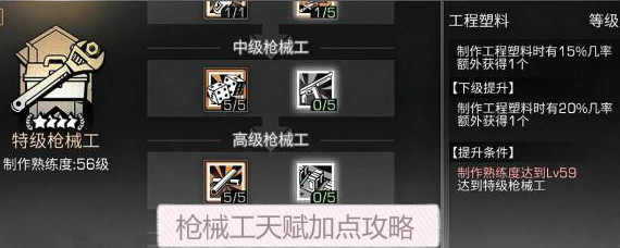 明日之后枪械工天赋怎么点 明日之后枪械工天赋加点攻略