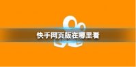 快手网页版在哪里看 快手网页版入口网址