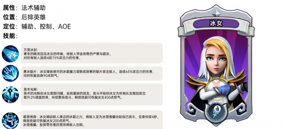 《我叫mt归来》冰女怎么样 冰女属性定位人物技能解析