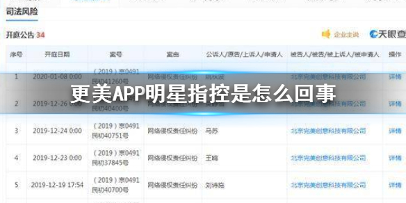更美APP明星起诉是怎么回事 更美APP多次涉嫌违规使用明星照片