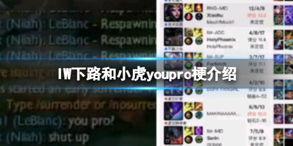 英雄联盟you pro是什么梗 IW下路和RNG小虎youpro梗介绍