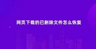 浏览器下载的文件被删除怎么恢复 浏览器下载的文件被删除恢复方法