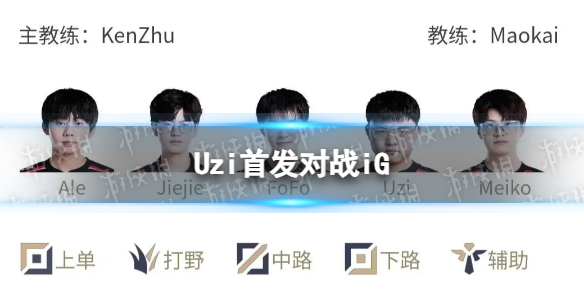 Uzi首发对战iG EDG6月14日首发名单