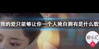 抖音我的爱只能够让你一个人独自拥有是什么歌 我的灵和魂魄不停守候在你心门口